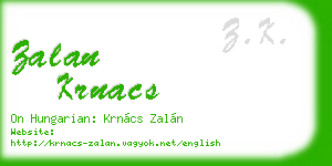 zalan krnacs business card