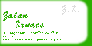 zalan krnacs business card